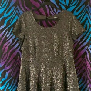 Torrid Size 16 Black/Gunmetal Gray Skater Dress